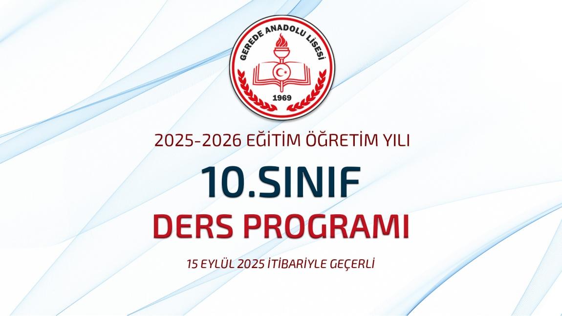 10.Sınıf Ders Programı / 29 Eylül